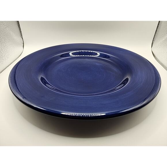 Corsica Home Hand Painted Hand Crafted Large 11 1/4" Blue Dinner Serving Plate - Picture 5 of 6